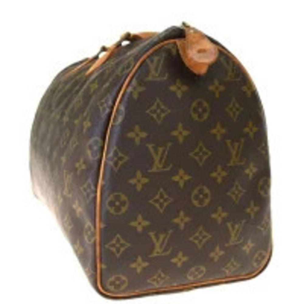 Louis Vuitton Speedy Leather Monogram Boston Handbag Brown